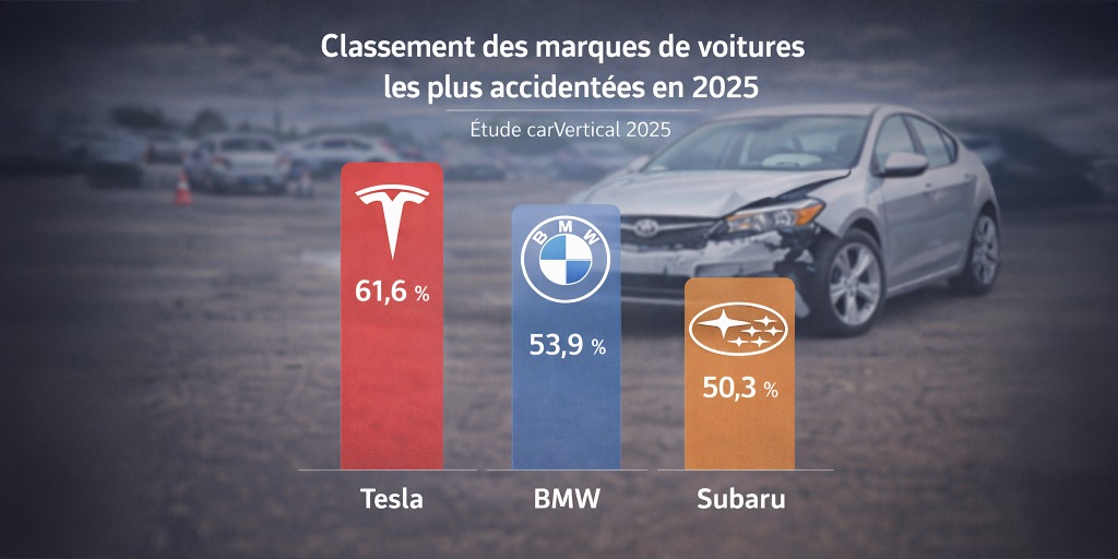 Voitures d’occasion les plus accidentées en 2025 : votre voiture est-elle dans la liste ?